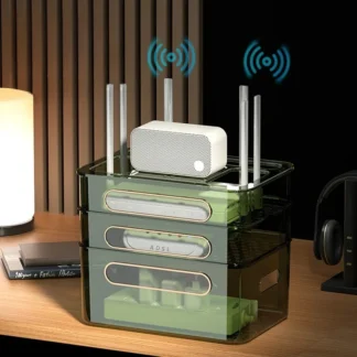 Caja de almacenamiento de enrutador inalámbrico WiFi, soporte decodificador de escritorio, caja de colocación de módem doméstico, organizador de cables de alimentación para sala de estar ABS