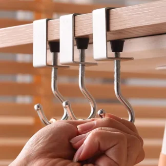 Ganchos de mesa de acero inoxidable, ganchos para mochila de estudiante, ganchos para colgar almacenamiento, ganchos para borde de escritorio de oficina, ganchos para botellas de agua escolares