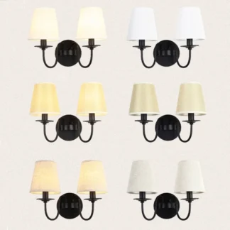 Aplique de luces de pared de tela moderna, lámpara nórdica para dormitorio, decoración interior, iluminación para el hogar, sala de estar, Loft, cama, accesorios de espejo de pared lateral