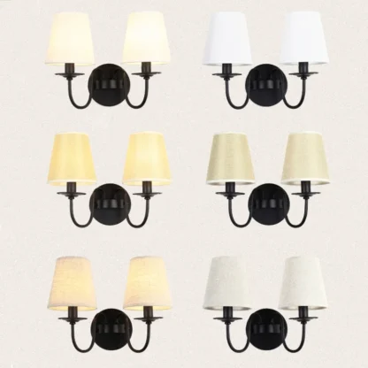 Aplique de luces de pared de tela moderna, lámpara nórdica para dormitorio, decoración interior, iluminación para el hogar, sala de estar, Loft, cama, accesorios de espejo de pared lateral