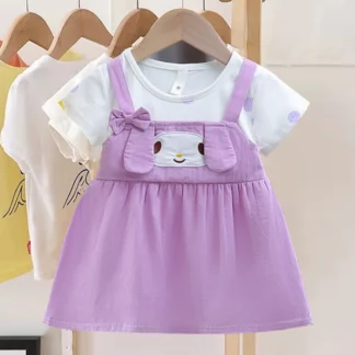 Nuevo vestido de niña con perro de dibujos animados, encantador vestido de princesa, disfraz de fiesta para chico, ropa para niños, Vestidos elegantes de verano para niños A1175