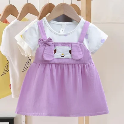 Nuevo vestido de niña con perro de dibujos animados, encantador vestido de princesa, disfraz de fiesta para chico, ropa para niños, Vestidos elegantes de verano para niños A1175