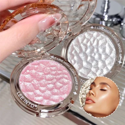 Polvo de alto brillo con luz brillante de cristal, maquillaje iluminador con Flash fino perla, no vola, colorete para chicas jóvenes
