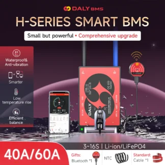 BMS Daly Smart Lifepo4 4S, 8S, 16S, 24S, 12V, 24V, 48V, iones de litio 10S, 36V, 13S, 48V, 20S, 72V, 40A, 60A para batería de litio 18650