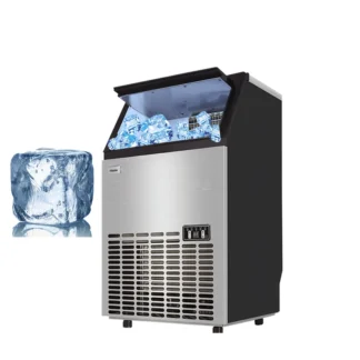 Máquina de hielo comercial de acero inoxidable para encimera, Fabricación de hielo rápida vertical con conexión de agua del grifo
