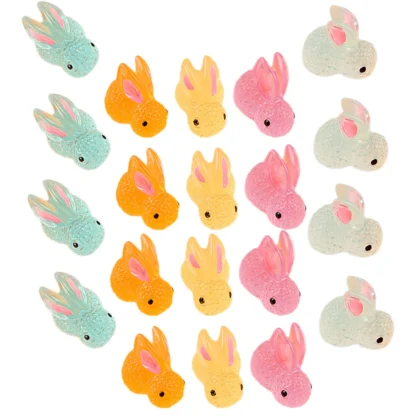 25 uds Mini adornos de conejito figuritas pequeñas conejo decoración de escritorio decoración del hogar artesanía de resina escritorio coche estatuas de conejito detalle