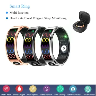 Anillo inteligente para hombres y mujeres, control del ritmo cardíaco y de oxígeno en sangre, modos multideportivos IP68, anillo inteligente resistente al agua para Android IOS