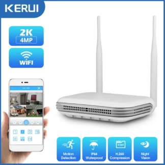 KERUI 2K 4MP cámara IP de seguridad Full HD para exteriores WIFI Icsee 2,5 pulgadas HDD compatible con MINI inalámbrico 8CH NVR System Host