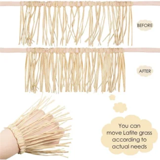 A97T10 piezas Kit de paja de espantapájaros Material de rafia accesorios de disfraz de espantapájaros decoración rafia cuello brazo y tobillos