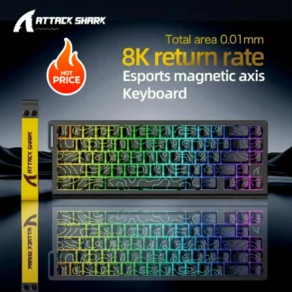 ATTACK SHARK X68HE teclado para juegos por cable interruptor magnético RGB 8K teclado mecánico para deportes electrónicos 0,01mm RT precisión 128K velocidad de escaneo