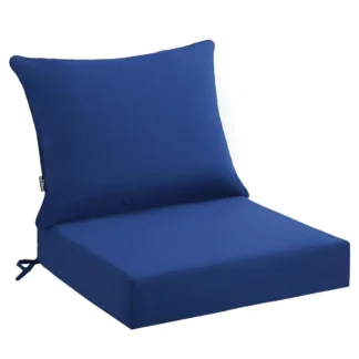 Juego de cojines para asiento de exterior, 24X24X4 H, cojines para muebles de Patio impermeables y resistentes a la decoloración con funda y bridas extraíbles, Thi