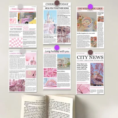 10 × 15CM 10 Uds. Póster de memoria rosa pegatina Harajuku pared café decoración de ordenador portátil equipaje arte monopatín habitación para calcomanía de pared