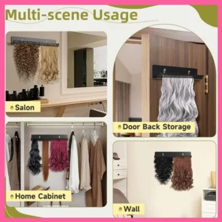 ABNM-percha para extensiones de cabello, soporte para extensiones de cabello negro para estilizar, lavar, secar, trenzar, estante de exhibición para extensiones de cabello