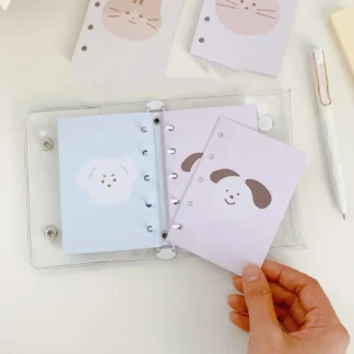 Recambio de hojas sueltas Cat M5, papel de dibujos animados, 30 hojas, carpeta en espiral, páginas interiores, tarjetas de indexación, 5 agujeros