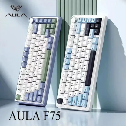 Teclado mecánico AULA F75 con cable/2,4G inalámbrico/Bluetooth RGB PBT 75% diseño junta de perfil OEM teclado para juegos de Pc personalizado
