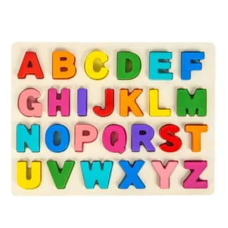 Rompecabezas de madera con forma de alfabeto, rompecabezas de madera, rompecabezas de aprendizaje con tablero de rompecabezas y bloques de letras, Edu preescolar