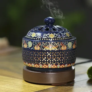 Estufa electrónica de aromaterapia, quemador de incienso de cerámica, ajuste de temperatura temporizado, calefacción, decoración interior del hogar, 1 ud.