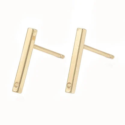 200 Uds. Accesorios para pendientes de latón con rectángulo de bucle chapado en oro Real de 18K para hacer joyería DIY accesorios para pendientes