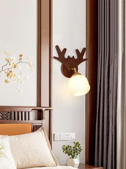 Nueva lámpara de noche china de madera maciza