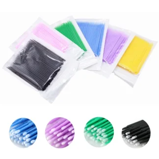 100 Uds cepillo de limpieza de pestañas desechable extensión Micro hisopo de algodón pestañas microcepillo belleza maquillaje herramientas removedoras de limpieza