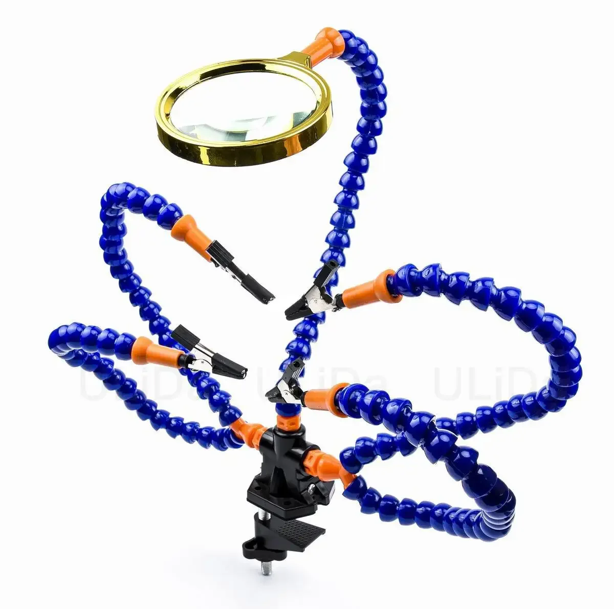 Lupa de mesa con abrazadera para soldar, herramienta de mano, estación de soldadura, herramienta de reparación de soldadura, ventilador USB, lupa, linterna