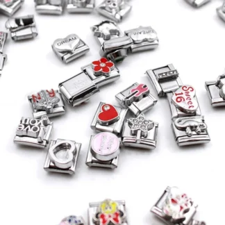 Accesorios pequeños italianos de aleación mixta, venta al por mayor, dijes italianos, accesorios de pulsera italiana