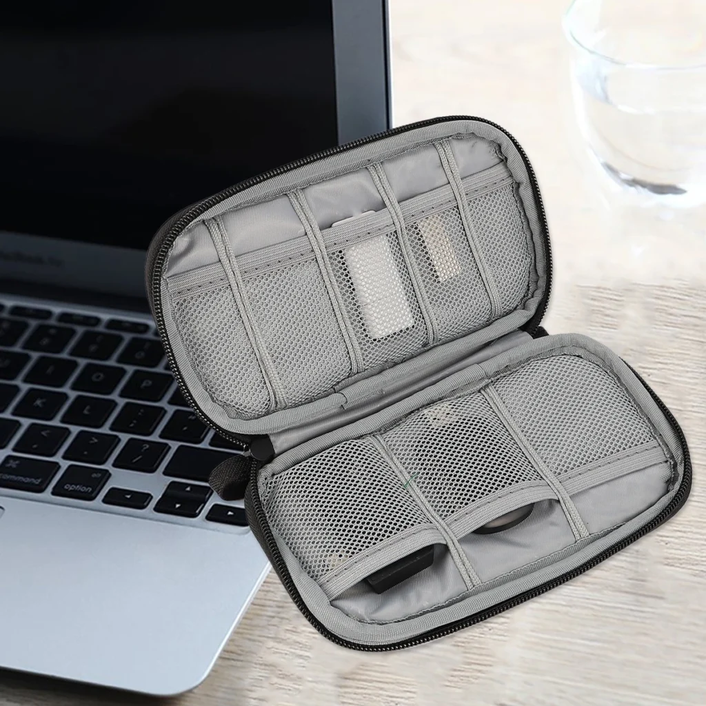 Bolsa de almacenamiento USB a prueba de golpes, malla de panal, tamaño compacto, accesorios electrónicos, estuche, organizador de viaje portátil, Protector de unidad USB