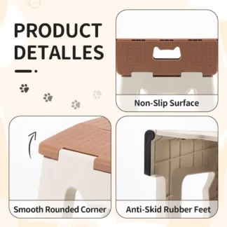 Taburete plegable de 9 pulgadas para niños y adultos, taburete pequeño ligero con capacidad de 300 Lb