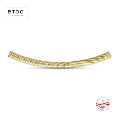Tubo curvo corrugado en espiral, conector de tubo curvo rugado en espiral relleno de oro Real de 14K, joyería para collar de pulsera DIY