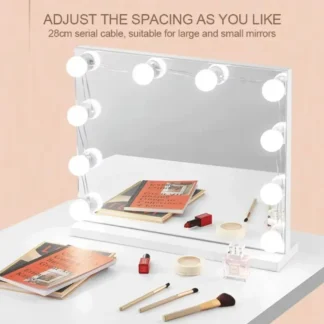 Luces de tocador Luz de relleno de espejo LED ajustable de 3 colores Cable USB Luces de espejo Bombillas de pared Cadena para mesa de maquillaje Vestidor