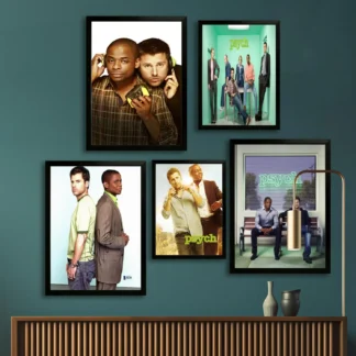 Psych tv show-Póster artístico en lienzo y arte de pared, impresión de imágenes, decoración moderna para dormitorio familiar, carteles, pintura decorativa