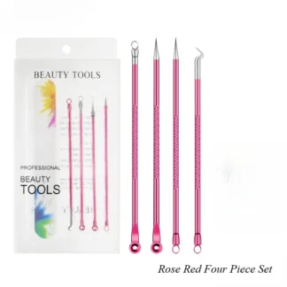 Herramientas de eliminación de espinillas y espinillas, 4 piezas, herramientas multifuncionales de limpieza de poros para el cuidado de la belleza de la piel Facial