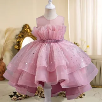 Ropa de Navidad para niña de 3 a 12 años, elegante vestido de fiesta de cumpleaños, nuevo vestido de princesa de encaje de alta calidad para bebé