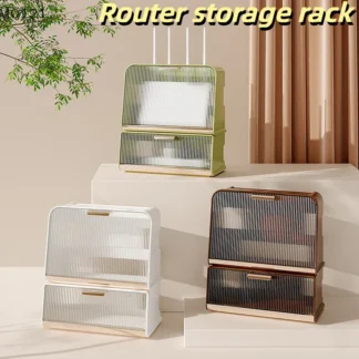 Caja de almacenamiento para enrutador, estante, caja organizadora Wifi montada en la pared, caja de enchufe sin perforaciones, caja organizadora de caja superior, organizador de almacenamiento