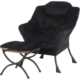 Silla perezosa con sillón moderno de gran acento, sillón de ocio con, silla de lectura con reposapiés