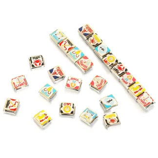 Nueva pulsera de acero inoxidable con estampado de 12 constelaciones, pulsera de 9MM con dijes italianos, brazalete apto para hacer joyería DIY para mujer