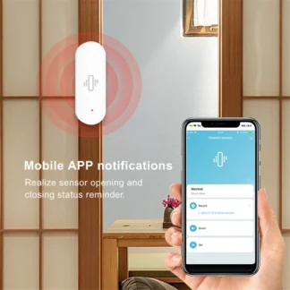 # 165V Tuya WiFi Sensor de vibración inteligente Detección de movimiento Monitor remoto en tiempo real Alarma para cajones de ventana del hogar (blanco)