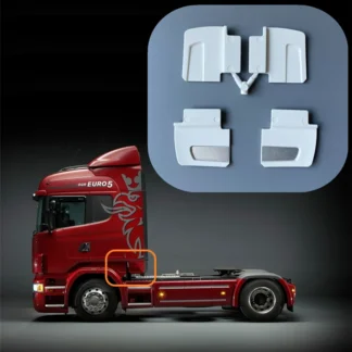 Alerón de simulación de 2 piezas con pegatina de Metal, decoración para camión Tamiya RC, volquete, SCANIA, R620, R470, R730, R560, 1/14