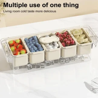 Contenedor de alimentos para conservación de frescura, caja de aperitivos dividida con asa de tapa, lavavajillas para frutas, camino, portátil