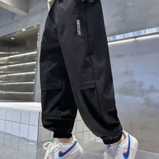 Pantalones geniales con estampado de letras para niños, pantalones deportivos cómodos y sueltos informales, pantalones largos, pantalones Harem para adolescentes