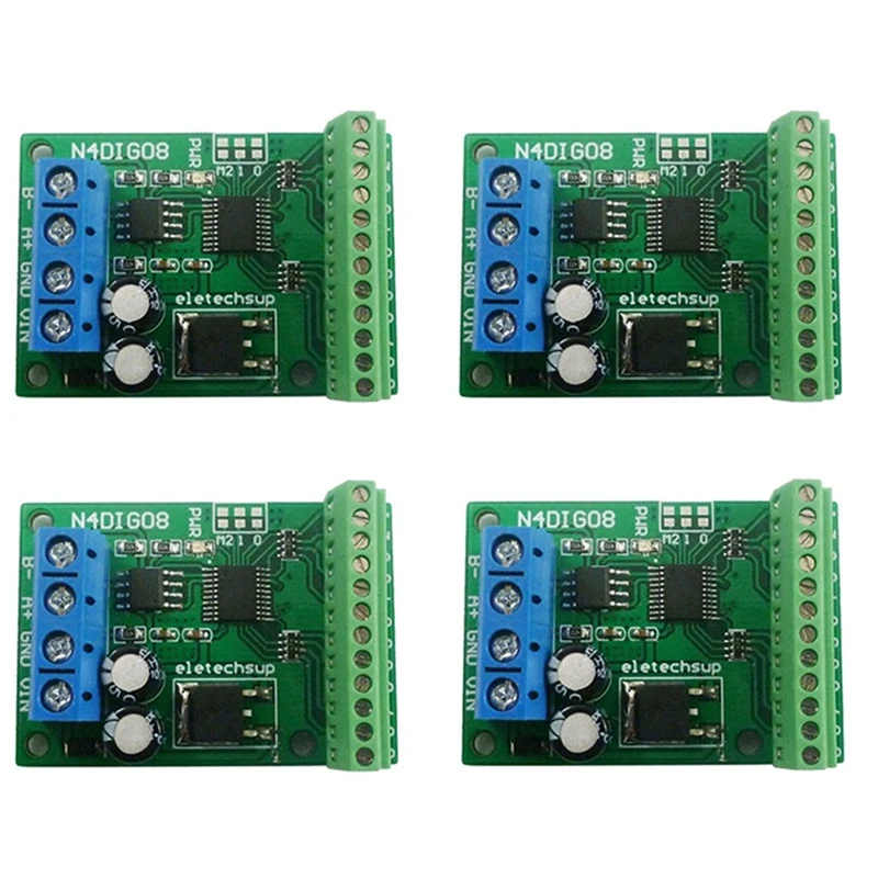4X 8Ch Entrada/salida Interruptor digital TTL Lvttl CMOS RS485 Módulo de control IO Placa Modbus Rtu (con terminal)