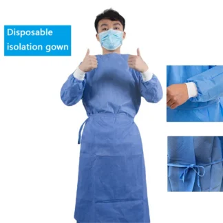 Ropa de lavado a mano gruesa no tejida desechable, pintura en aerosol azul, ropa protectora de aislamiento de trabajo, bata antiaceite a prueba de polvo