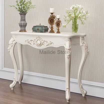 Mesa consola moderna de madera maciza, muebles para sala de estar contra la pared, mesa de entrada, mesa decorativa para pasillo de casa