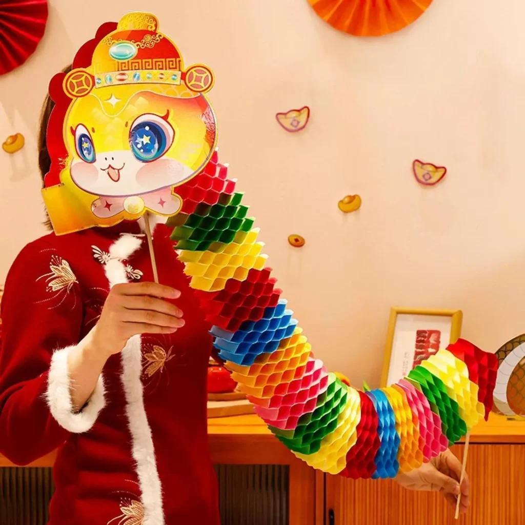Serpiente de papel de Año Nuevo Chino, serpiente larga de Año Nuevo, decoración de Año Nuevo