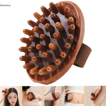 Cepillo meridiano de masaje para el estómago, Airbag de madera, cepillo para el cuero cabelludo, cinco elementos, desbloqueo corporal, masaje Abdominal, herramienta de masaje de piernas