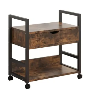 Soporte para impresora móvil con cajón de almacenamiento, carritos de utilidad con ruedas, archivador, espacio de trabajo, estante organizador de escritorio para el hogar