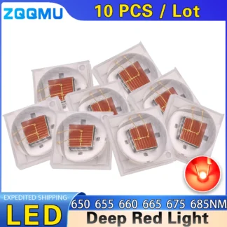 10 Uds 3W 650nm 655nm 660nm 670nm 680nm luz roja profunda SMD3535 lámpara de crecimiento de plantas cuentas de cerámica fuente de luz LED de alta potencia