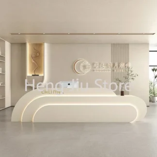 Mostradores de recepción para restaurante, almacenamiento de salón de belleza, tienda moderna, tienda blanca, recepción, bancone de lujo, muebles de lujo para recepción