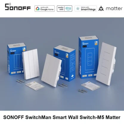 SONOFF-Interruptor de pared inteligente M5 Matter, Control remoto por voz, Escena Inteligente a través de EWeLink, Alexa, Google, Apple Home, 120/86