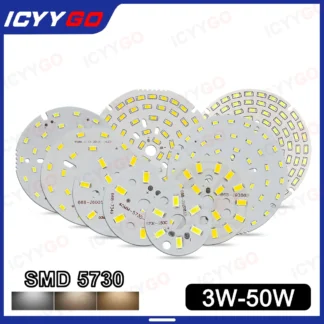 1 pieza 3W 5W 7W 9W 12W 15W 18W 24W 36W SMD5730 PCB Panel de luz LED Panel de luz empotrable de alto brillo luz de techo